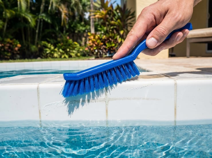 limpieza de azulejos de piscina