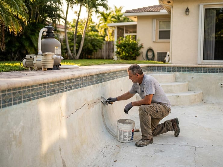 reparación de grietas en piscina